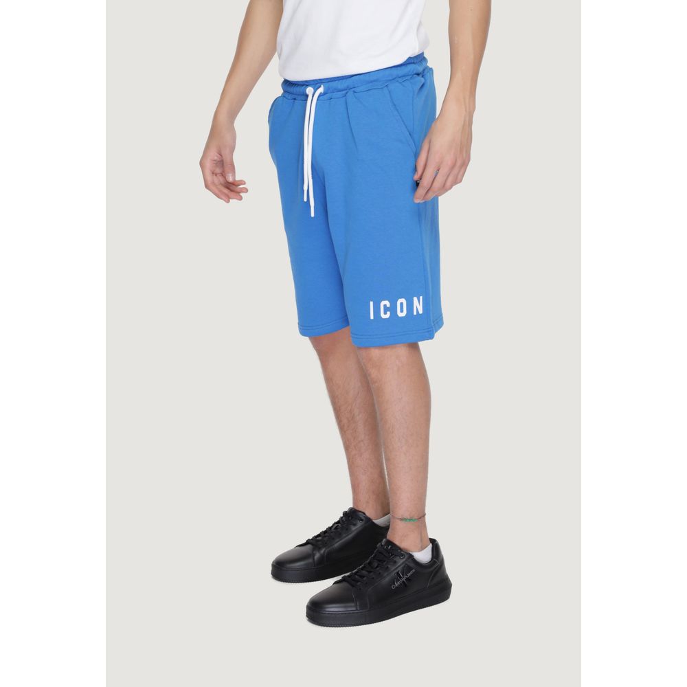 Icon Blaue Baumwoll-Bermudashorts
