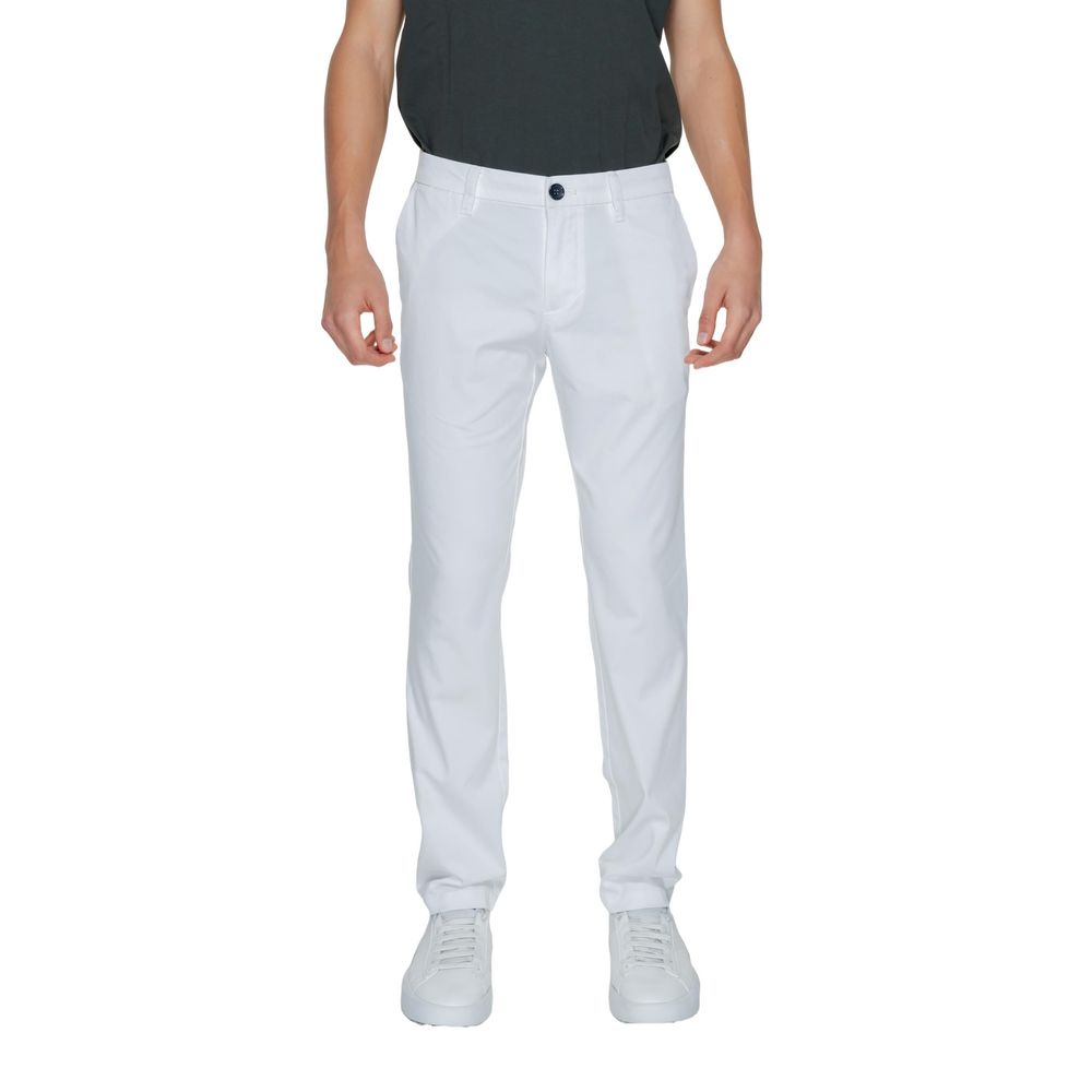 Armani Exchange White Cotton Chinos