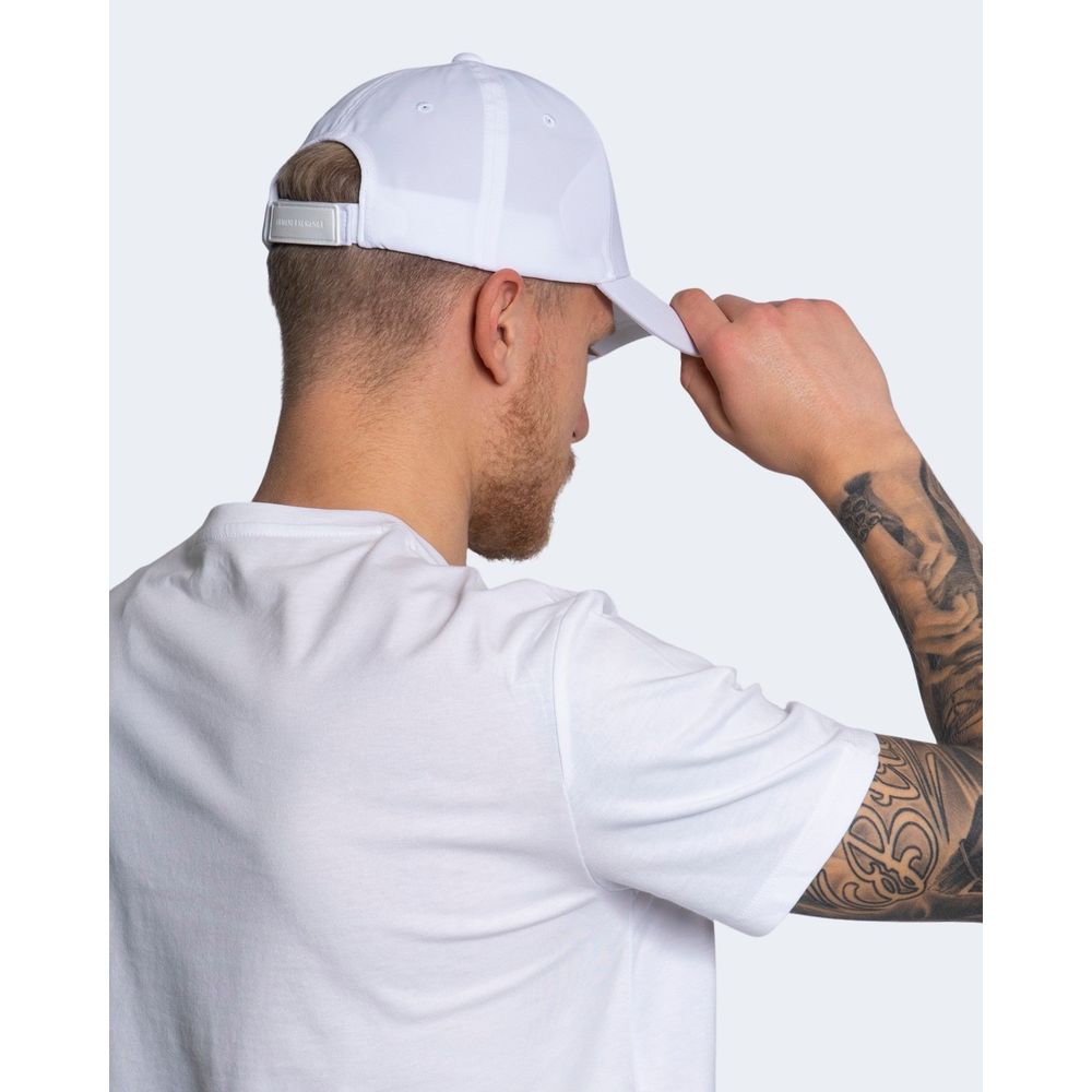 Armani Exchange White Cotton Cap (Baseball Cap)