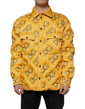 Dolce & Gabbana Yellow Padded Blouson Jacket with Logo and Buttons