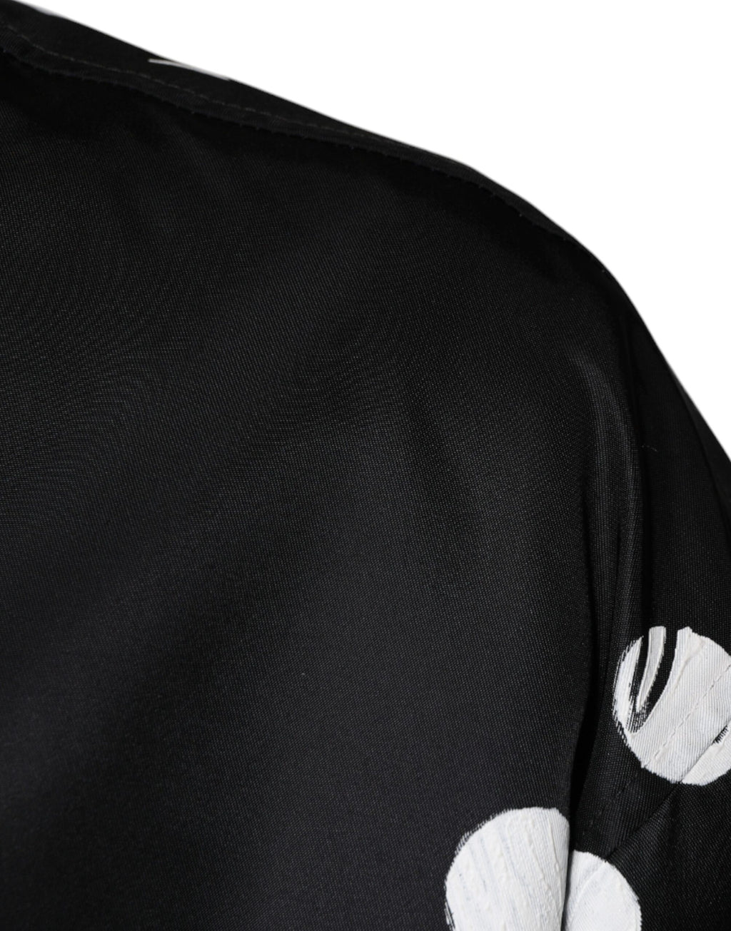 Dolce & Gabbana Black Nylon Bomber Jacket with Polka Dot Stripe