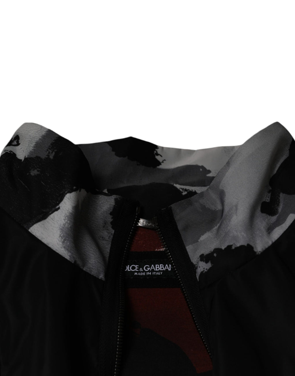 Dolce & Gabbana Men's Black Nylon Full-Zip Bomber Jacket