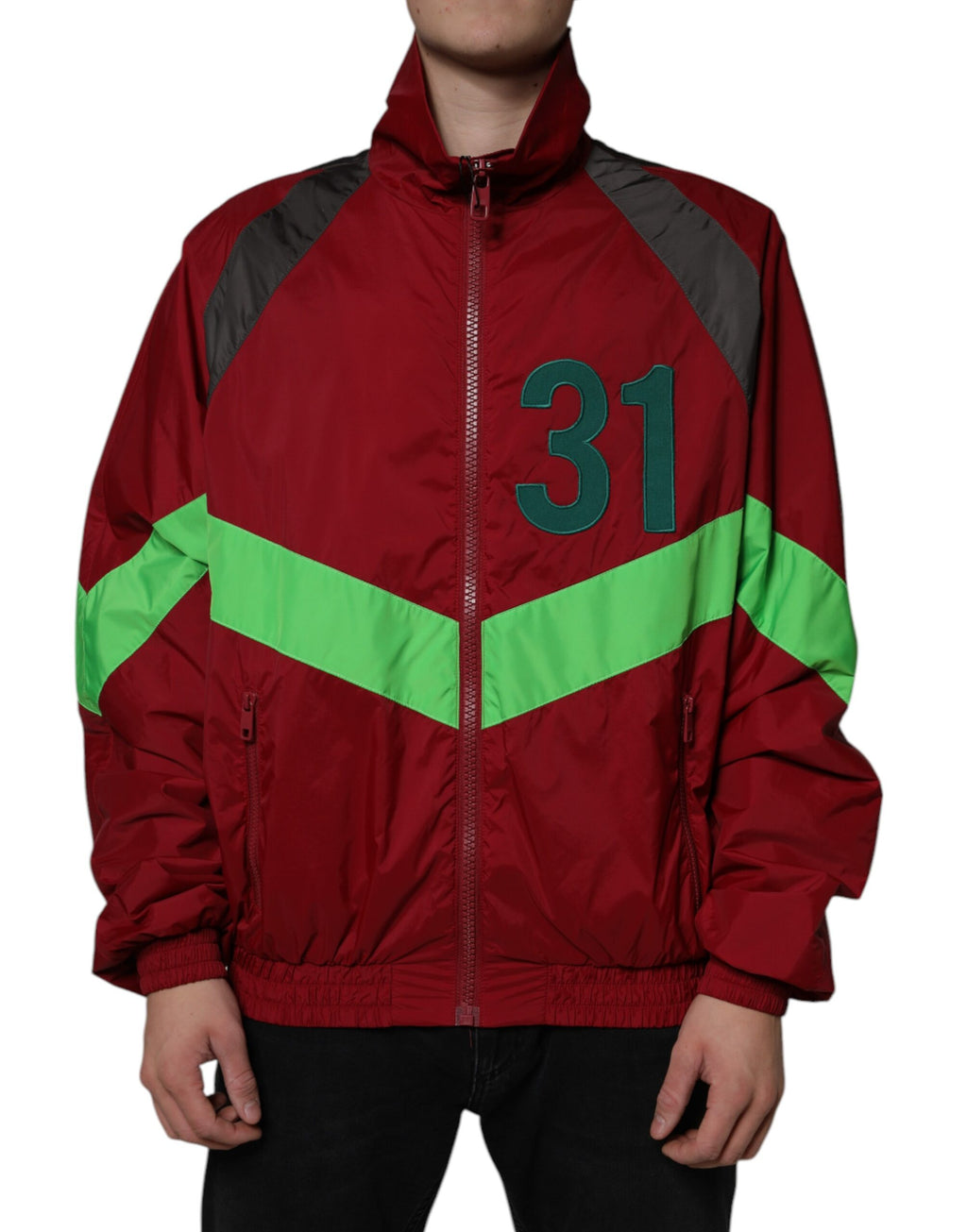 Dolce & Gabbana Multicolor Nylon Windbreaker Jacket with Full-Zip