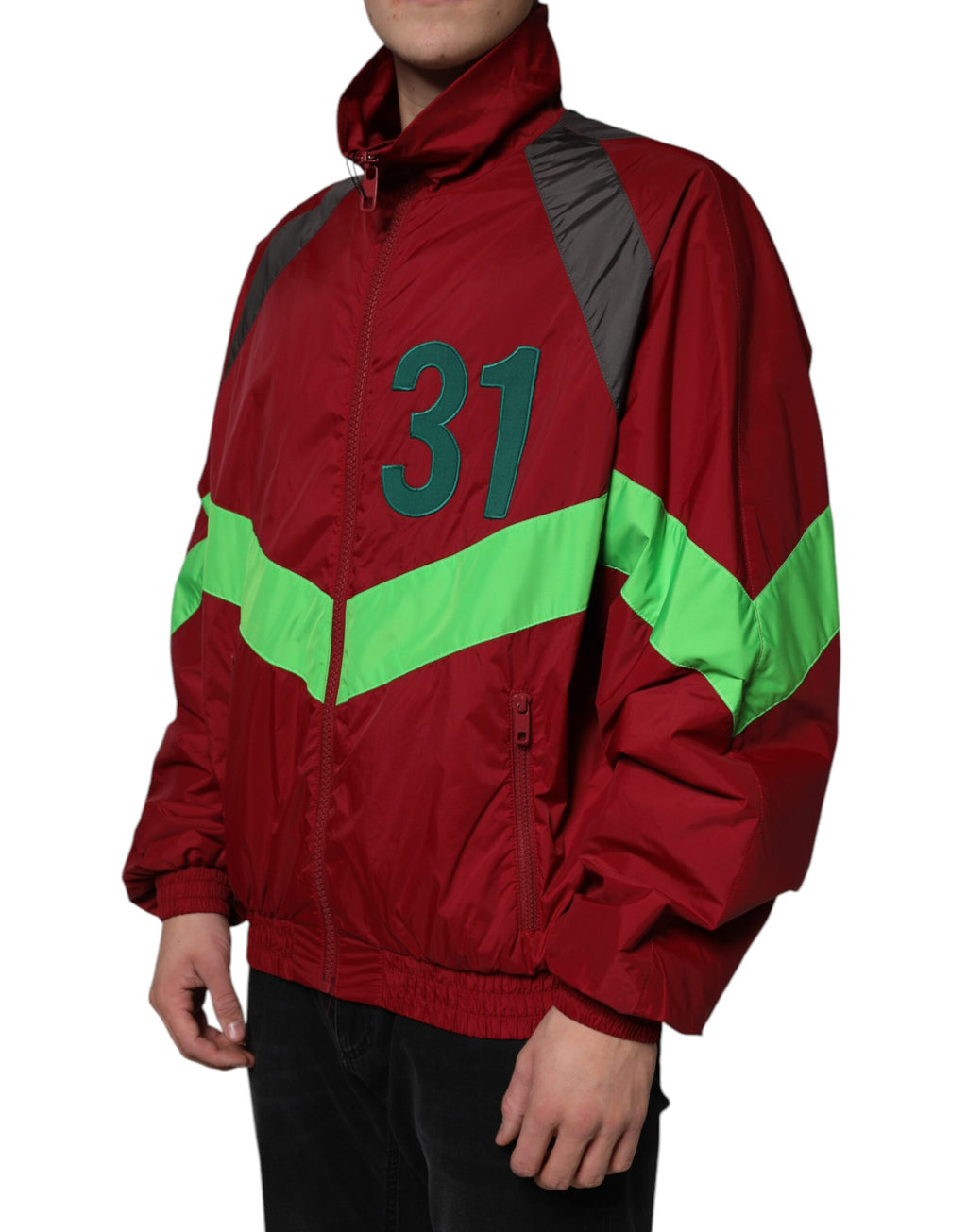 Dolce & Gabbana Multicolor Nylon Windbreaker Jacket with Full-Zip
