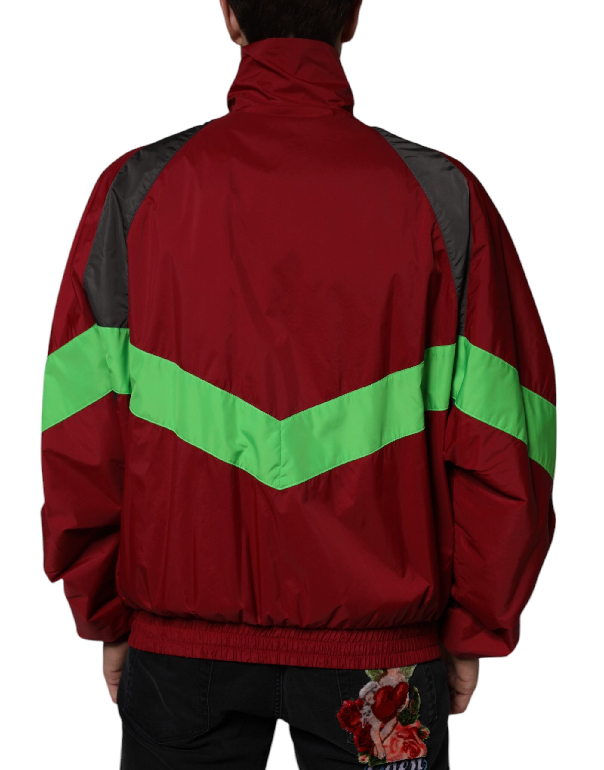 Dolce & Gabbana Multicolor Nylon Windbreaker Jacket with Full-Zip