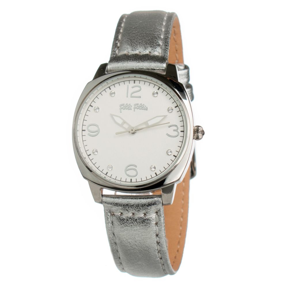 Folli Follie Elegante graue Leder-Armbanduhr
