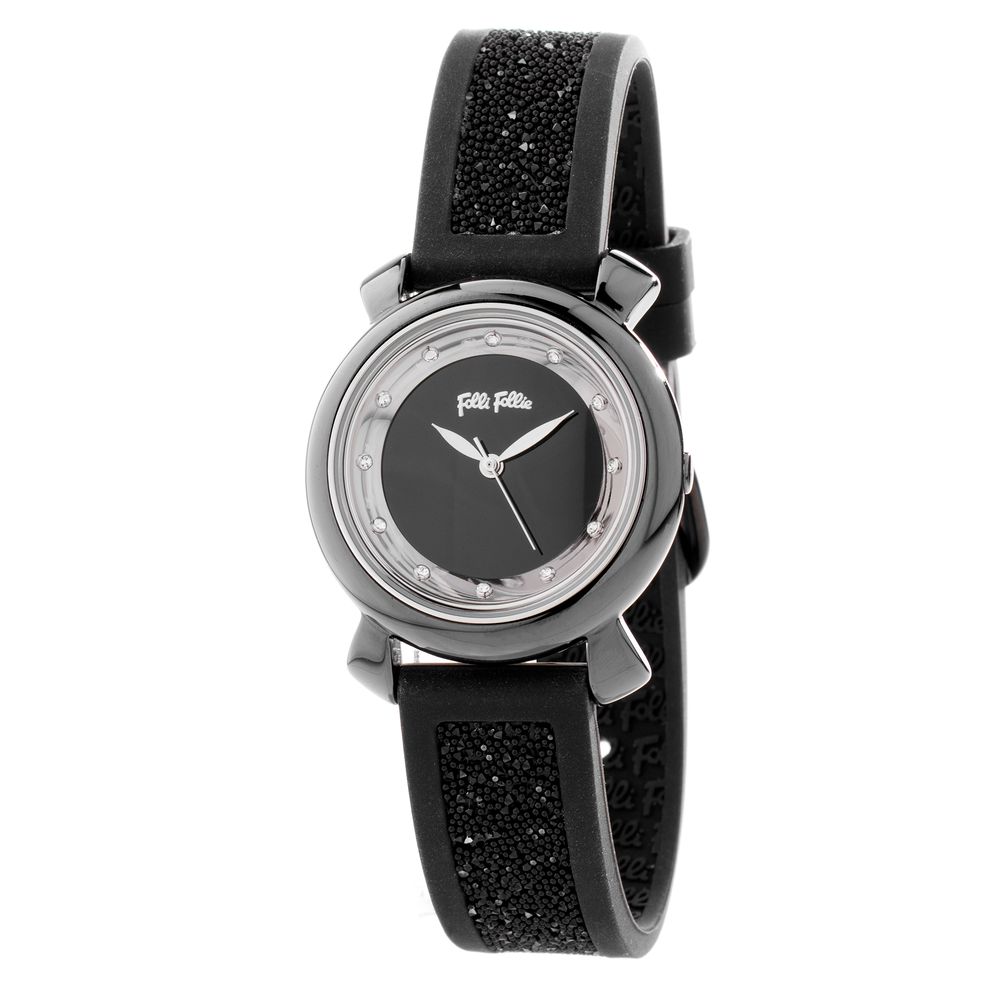 Folli Follie Black Plastic Wristwatch