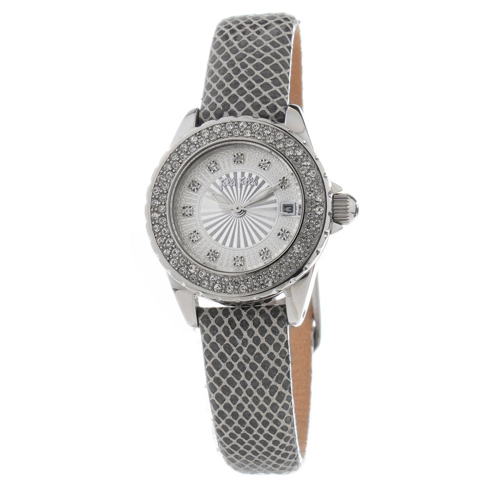 Folli Follie Elegante graue Leder-Armbanduhr