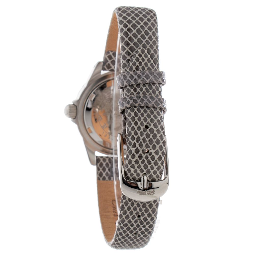 Folli Follie Elegante graue Leder-Armbanduhr