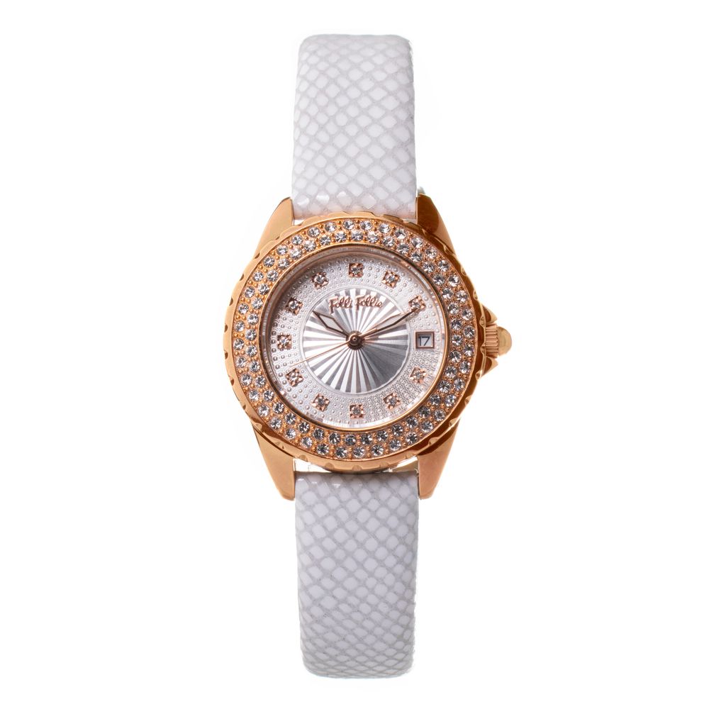 Folli Follie White Leather Clothing Watch
