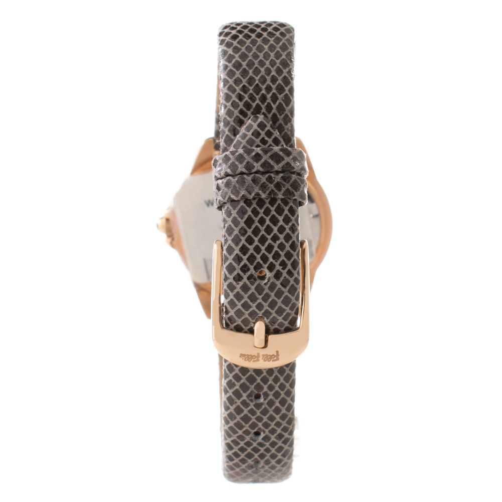 Folli Follie Elegante graue Leder-Armbanduhr