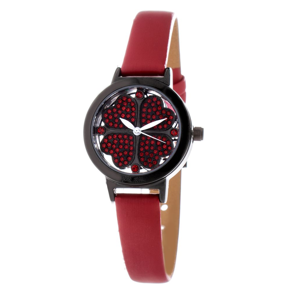 Folli Follie Rote Leder-Kleid-Uhr