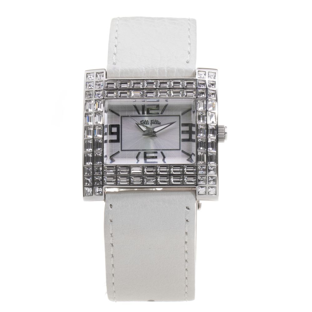 Folli Follie Elegante graue Leder-Armbanduhr