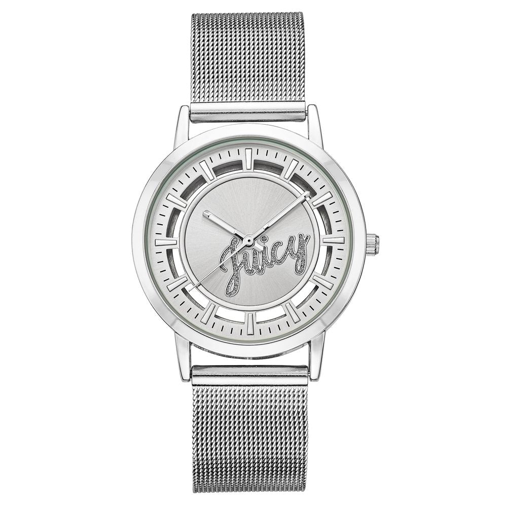 Juicy Couture Women's Silver-Tone Stainless Steel Bracelet Watch