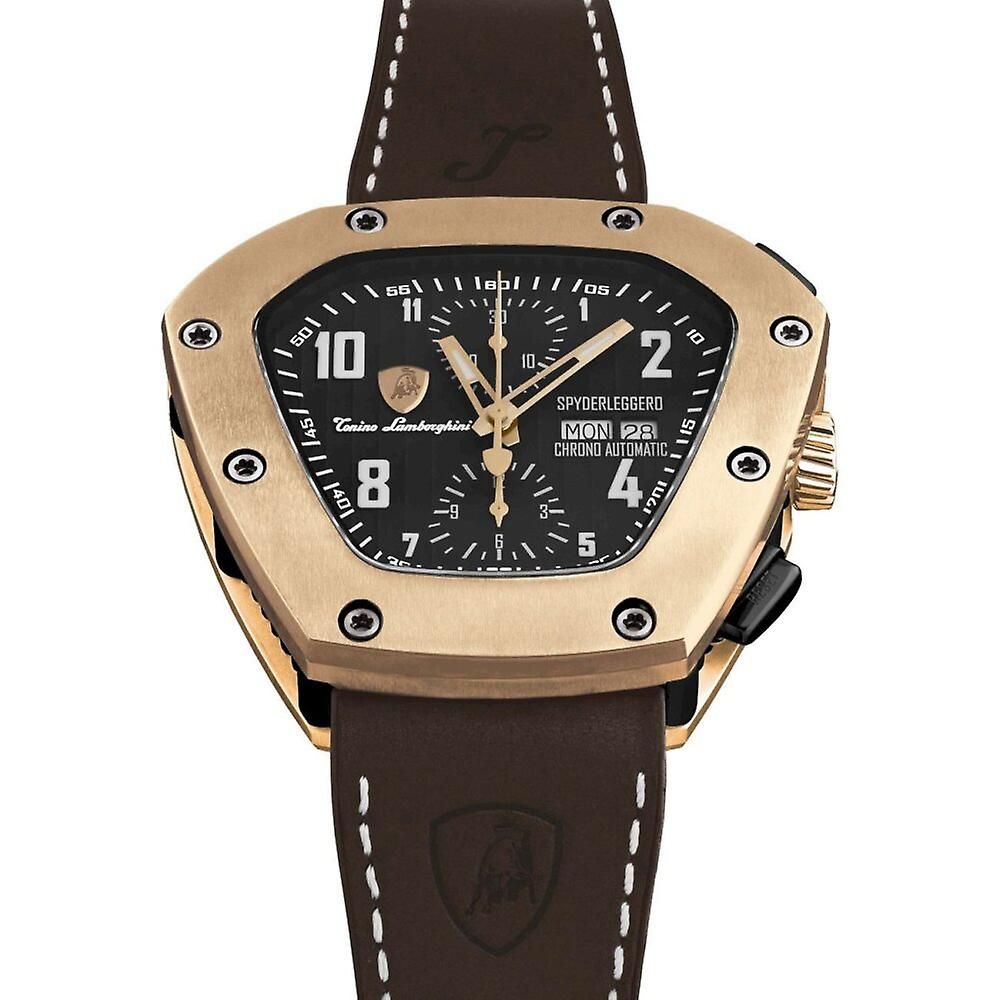Lamborghini Schwarze Leder-Kleidungsuhr