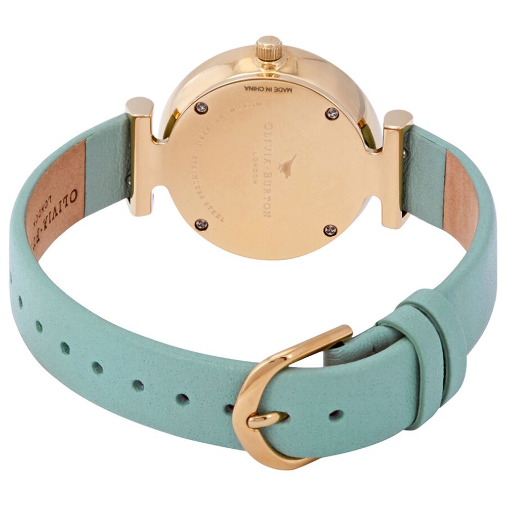 Olivia Burton Green Faux Leather Strap Watch