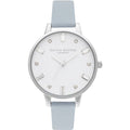 Olivia Burton Faux Leather Strap Watch in Blue