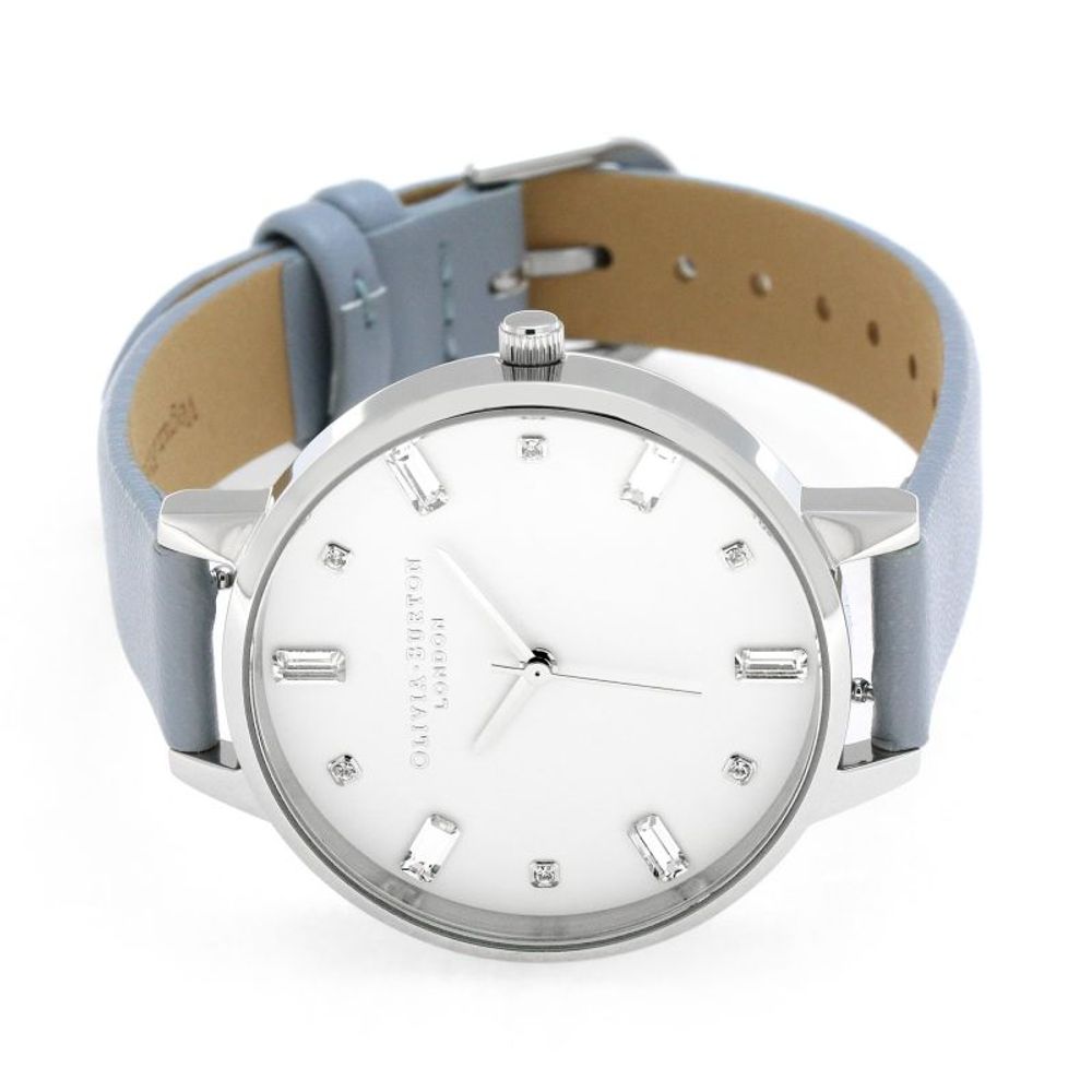 Olivia Burton Faux Leather Strap Watch in Blue