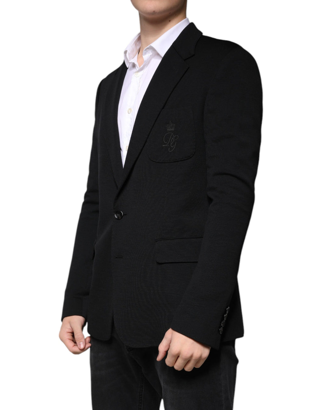 Dolce & Gabbana Black Single-Breasted Wool Formal Blazer