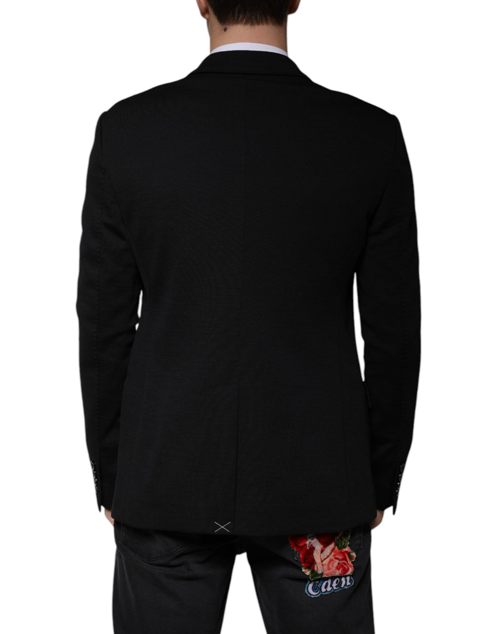 Dolce & Gabbana Black Single-Breasted Wool Formal Blazer