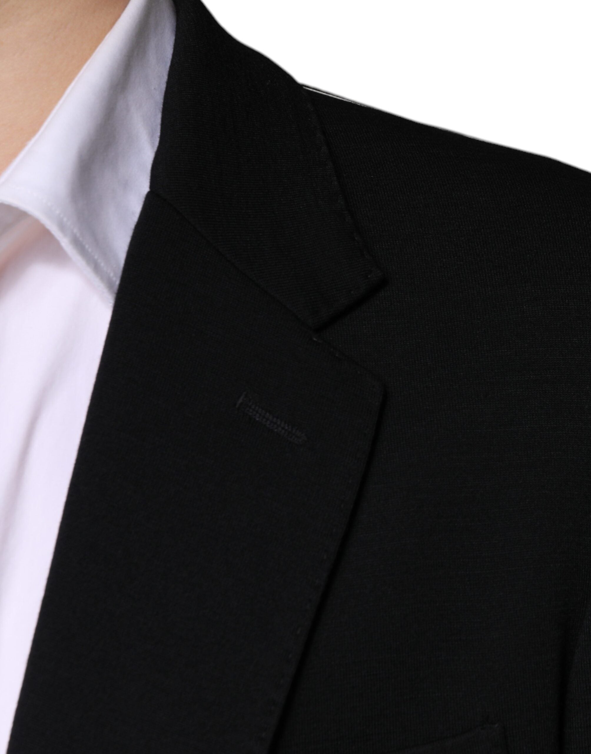 Dolce & Gabbana Black Single-Breasted Wool Formal Blazer