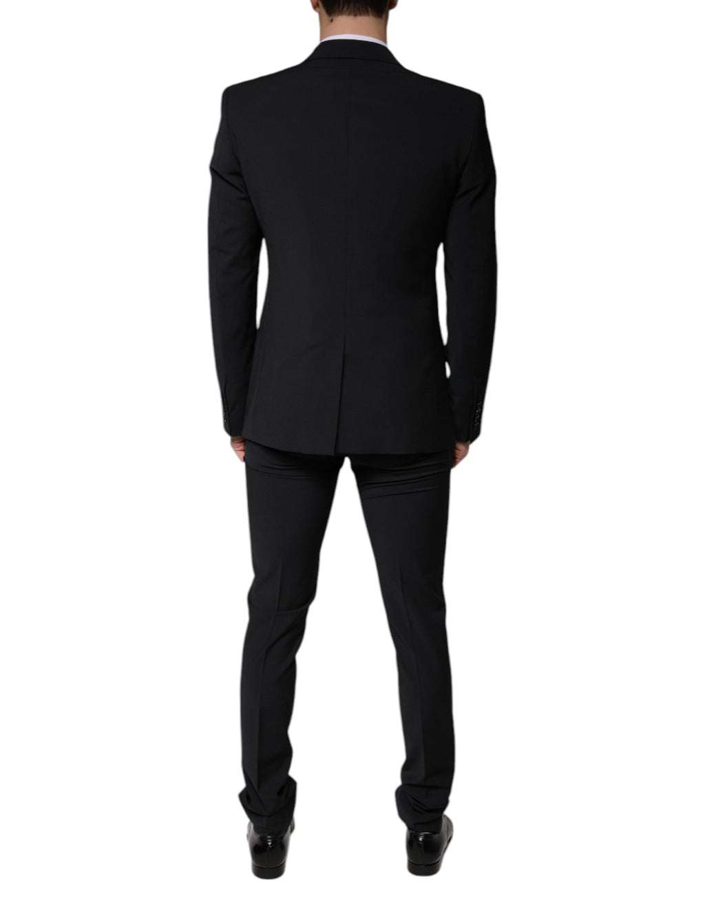 Dolce & Gabbana Black Wool 3 Piece Slim Fit Formal Men's Suit