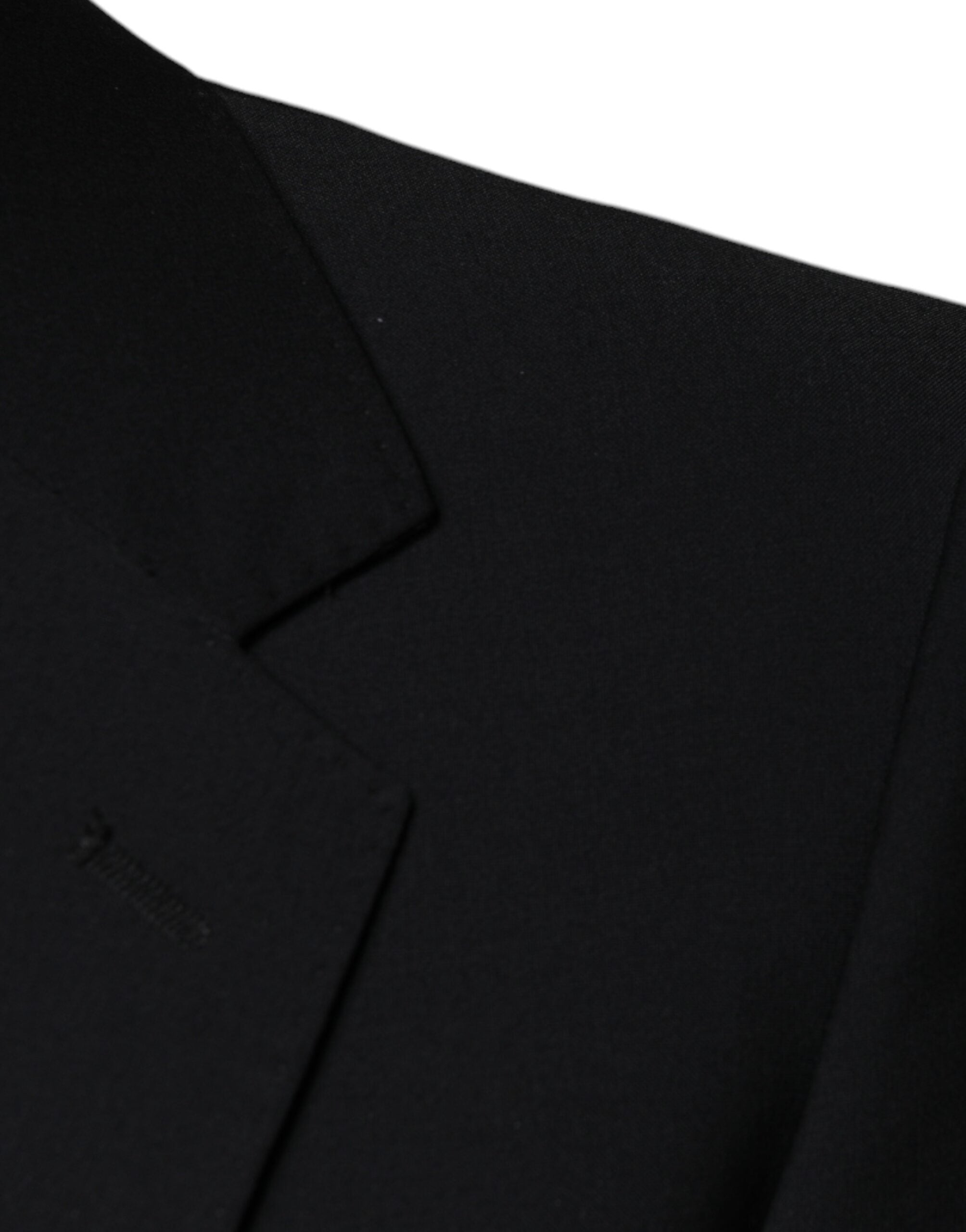 Dolce & Gabbana Black Wool 3 Piece Slim Fit Formal Men's Suit