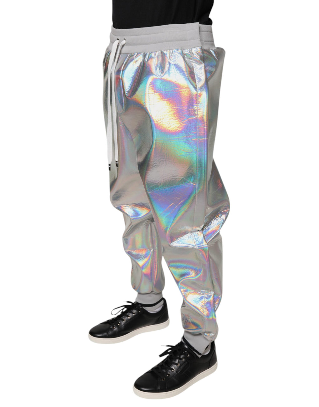 Dolce & Gabbana Men's Iridescent Silver Jogger Sweatpants