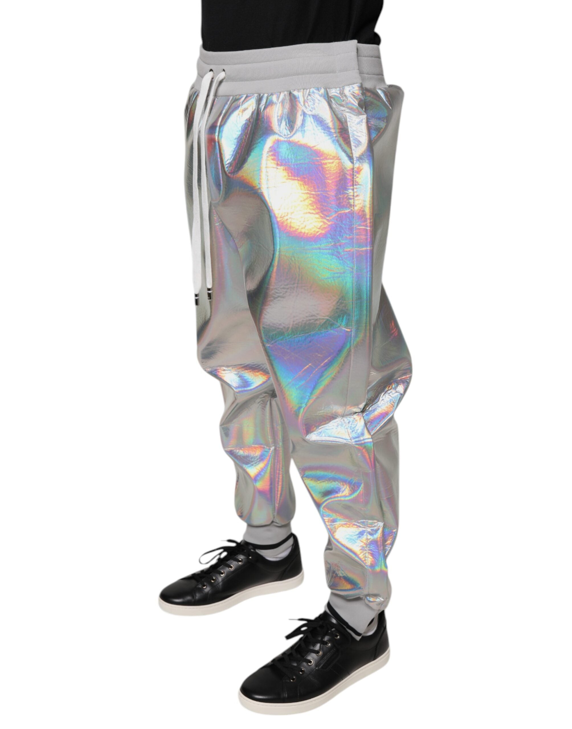 Dolce & Gabbana Men's Iridescent Silver Jogger Sweatpants