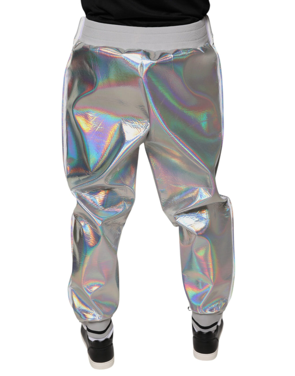 Dolce & Gabbana Men's Iridescent Silver Jogger Sweatpants