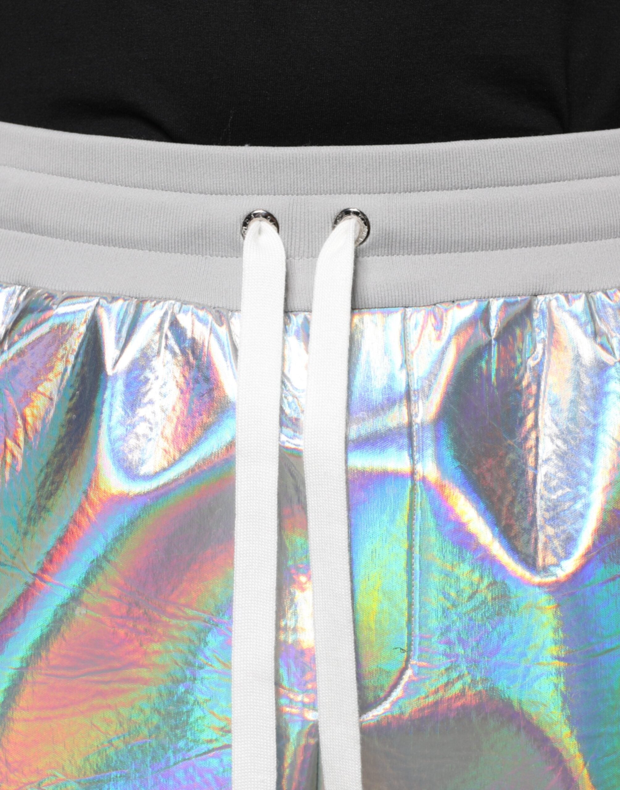 Dolce & Gabbana Men's Iridescent Silver Jogger Sweatpants