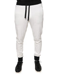 Dolce & Gabbana White Cotton Slim Men's Jogger Sweatpants Trousers