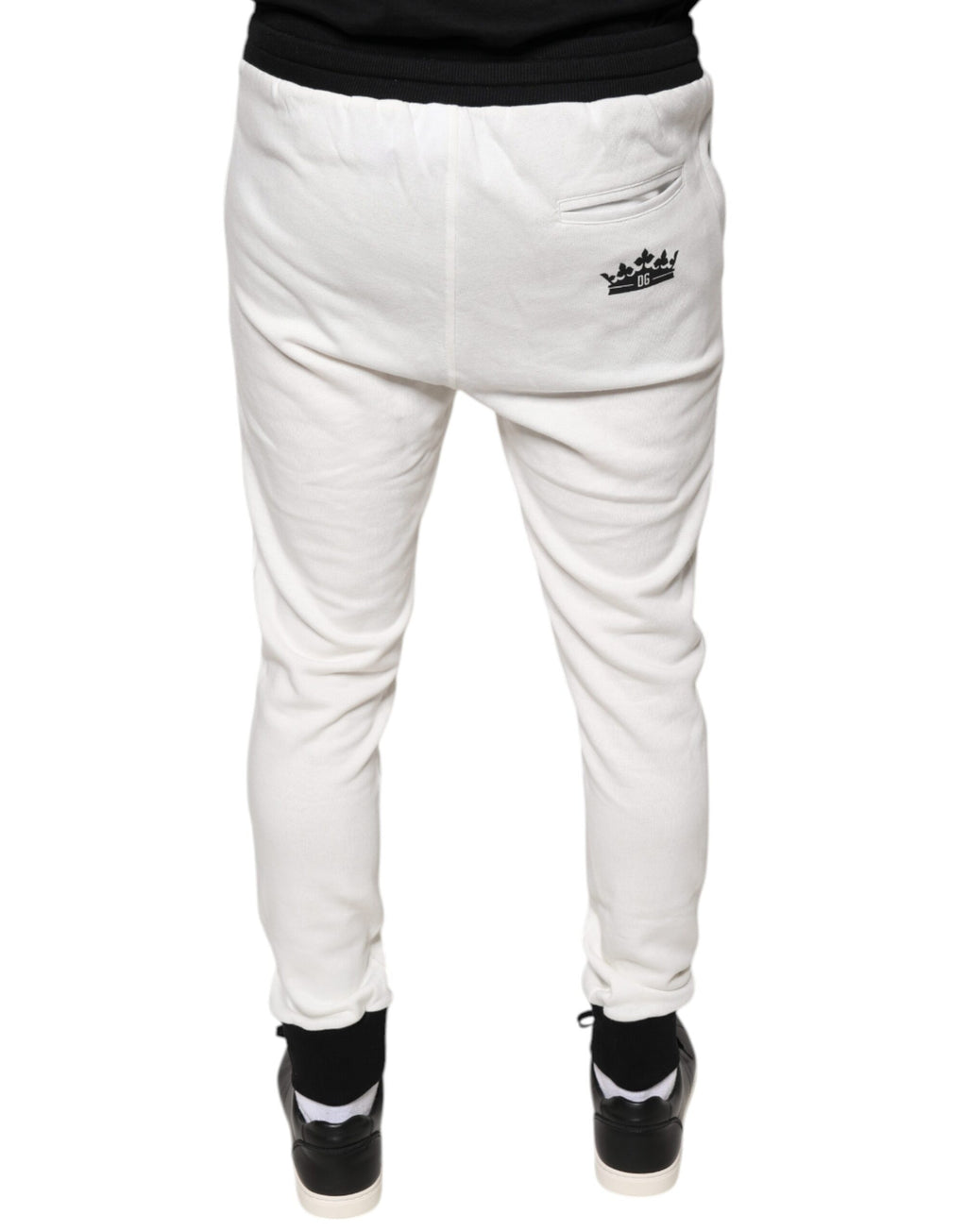 Dolce & Gabbana White Cotton Slim Men's Jogger Sweatpants Trousers