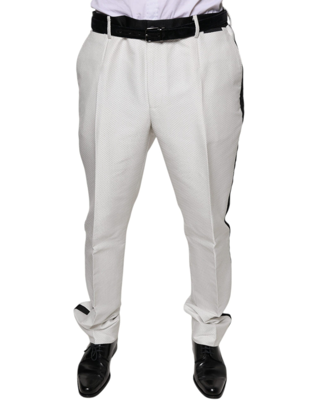 Dolce & Gabbana White Formal Polyester Dress Pants