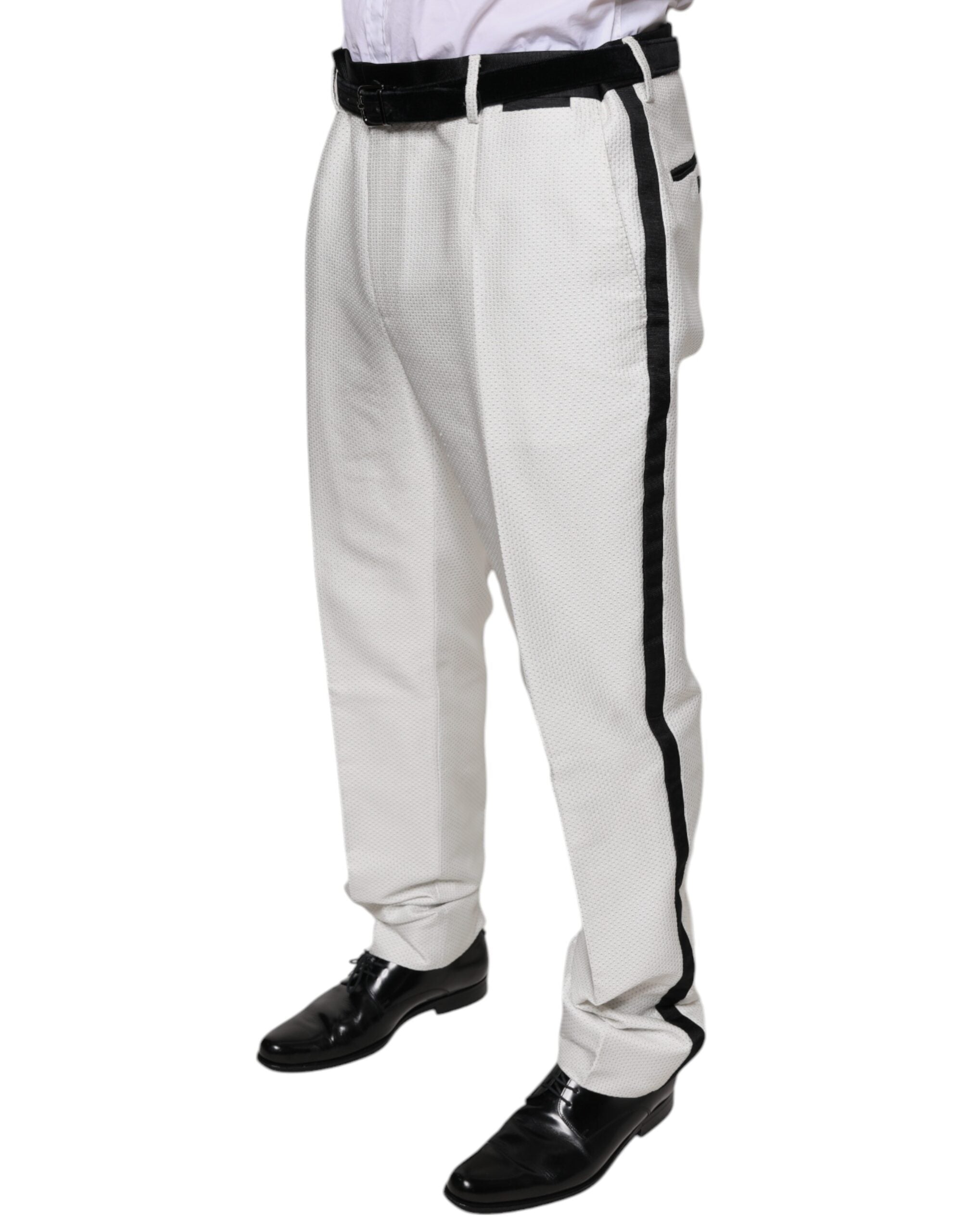 Dolce & Gabbana White Formal Polyester Dress Pants