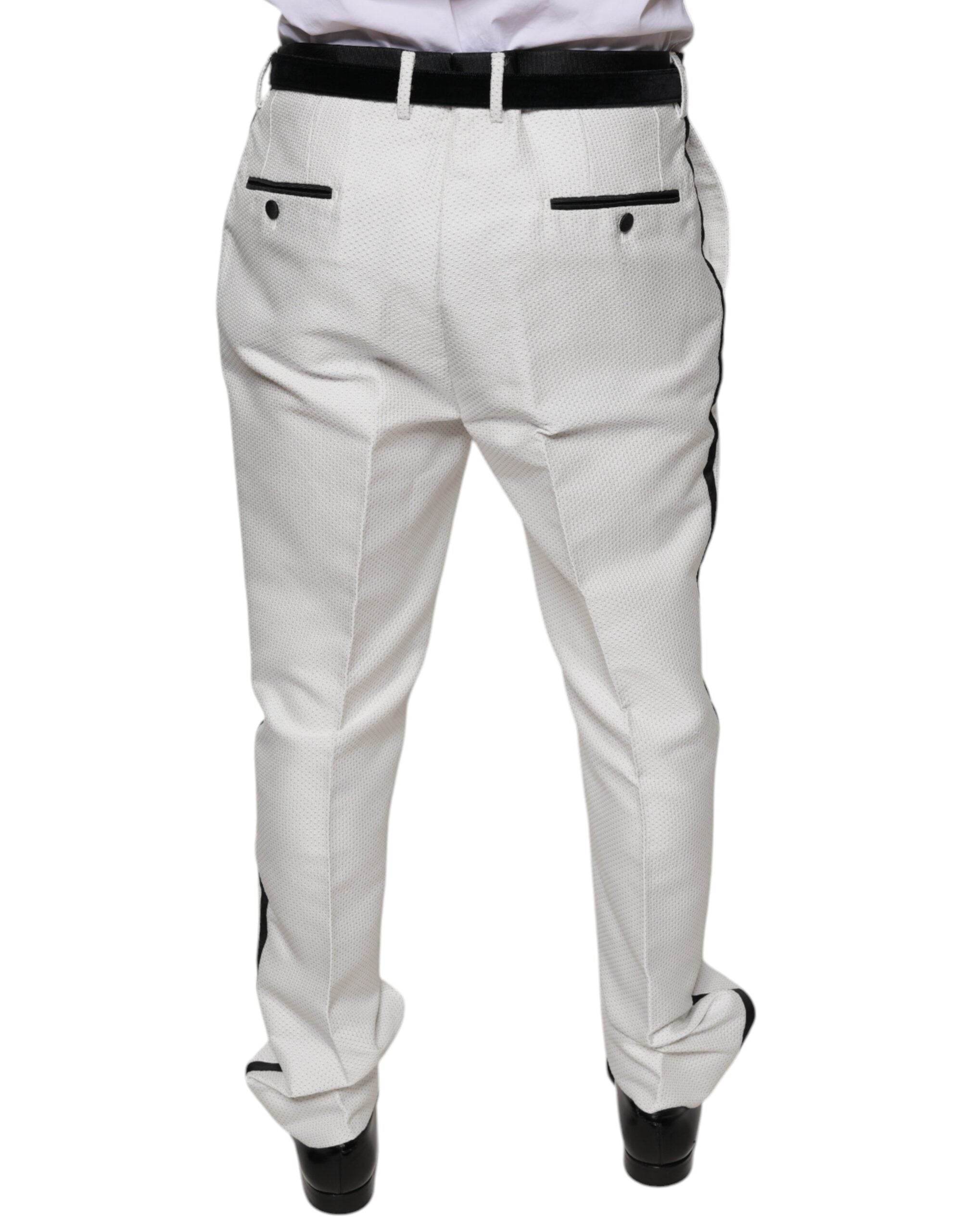 Dolce & Gabbana White Formal Polyester Dress Pants