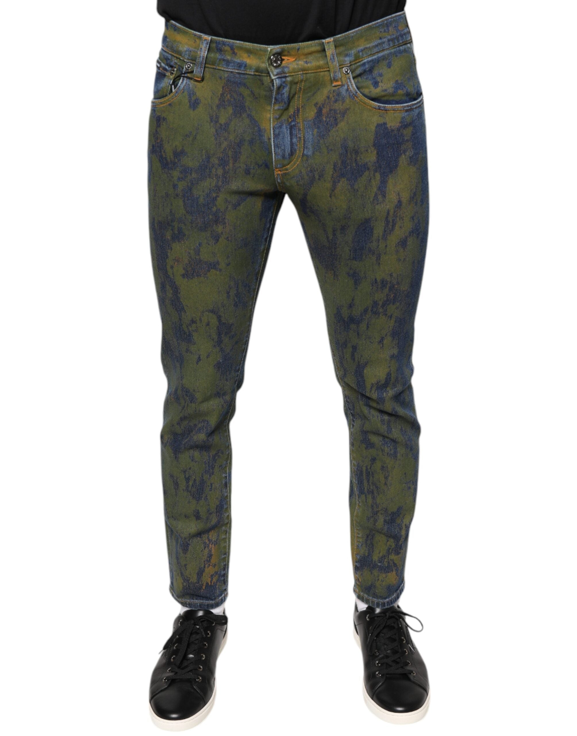 Dolce & Gabbana Blue Cotton-Dyed Slim Fit Men's Denim Jeans