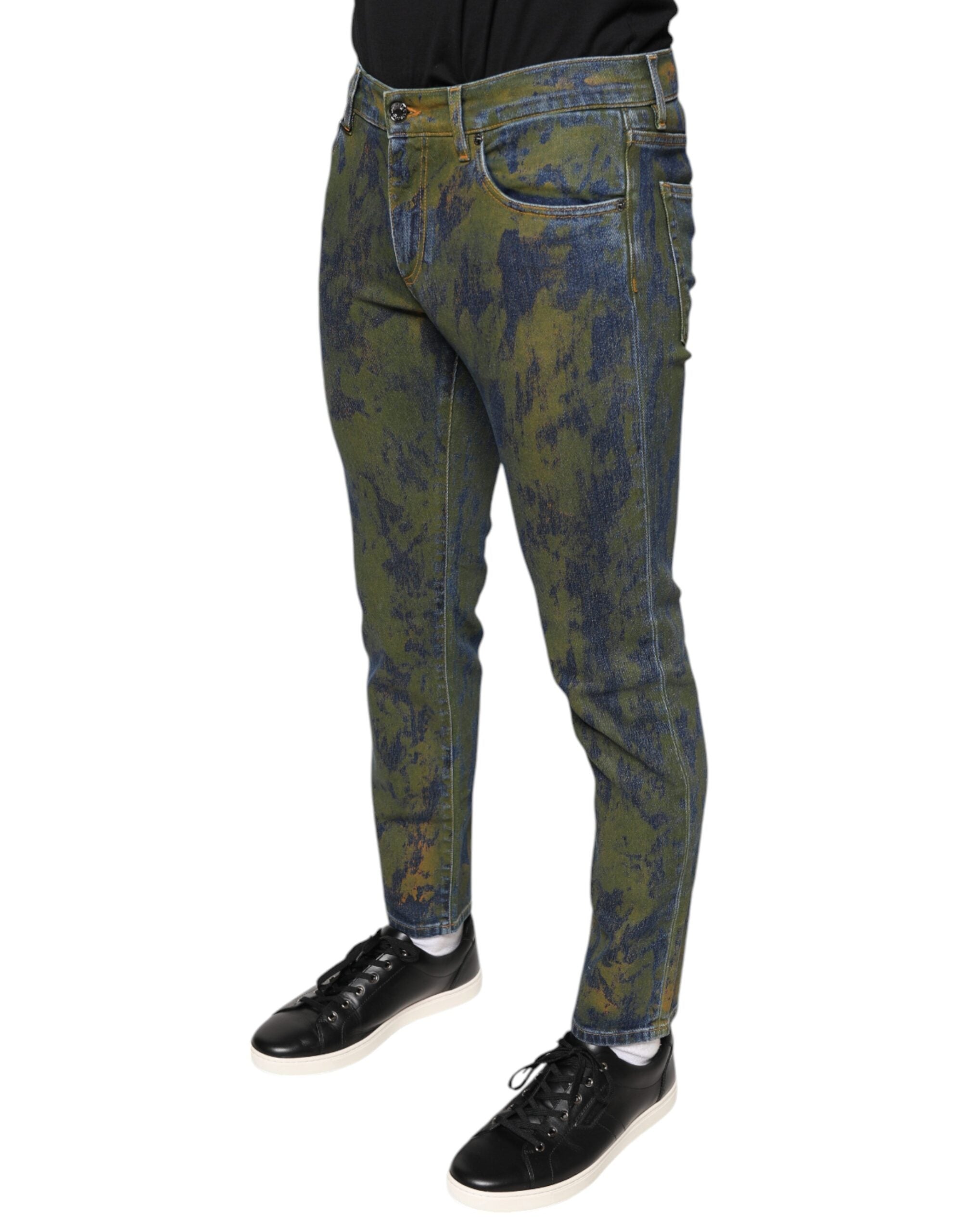 Dolce & Gabbana Blue Cotton-Dyed Slim Fit Men's Denim Jeans
