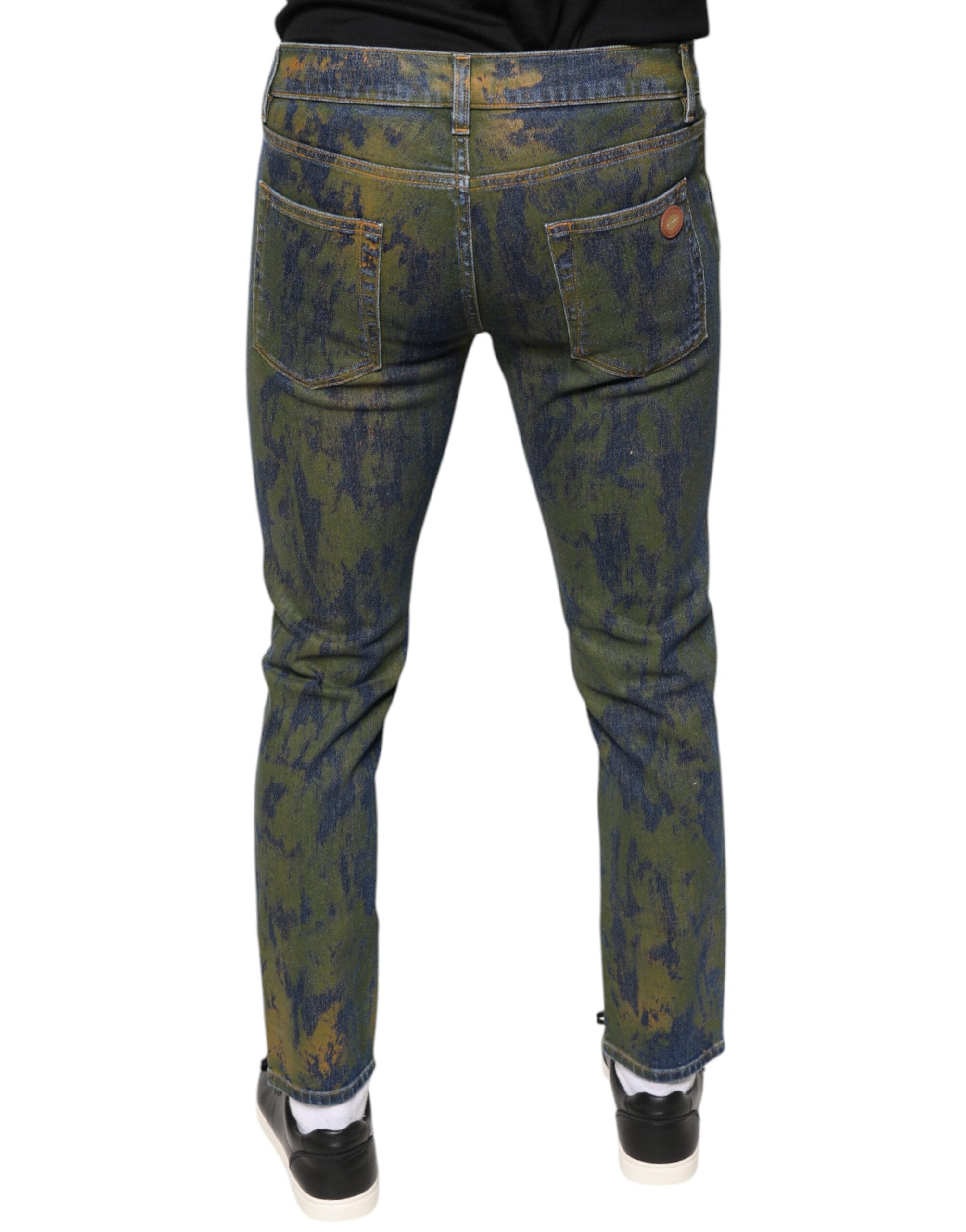 Dolce & Gabbana Blue Cotton-Dyed Slim Fit Men's Denim Jeans