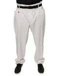 Brunello Cucinelli White Cotton Men's Tapered Dress Pants