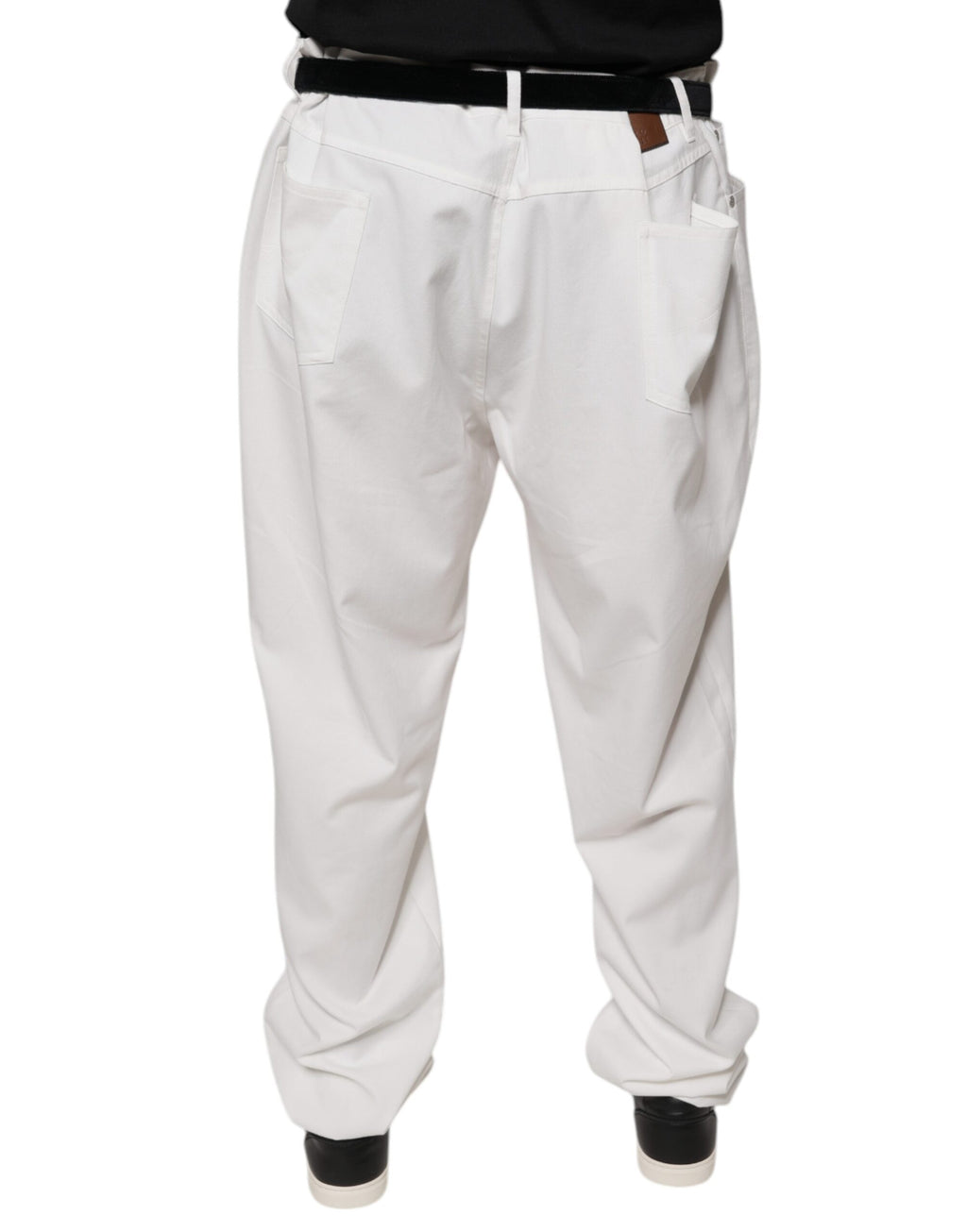 Brunello Cucinelli White Cotton Men's Tapered Dress Pants