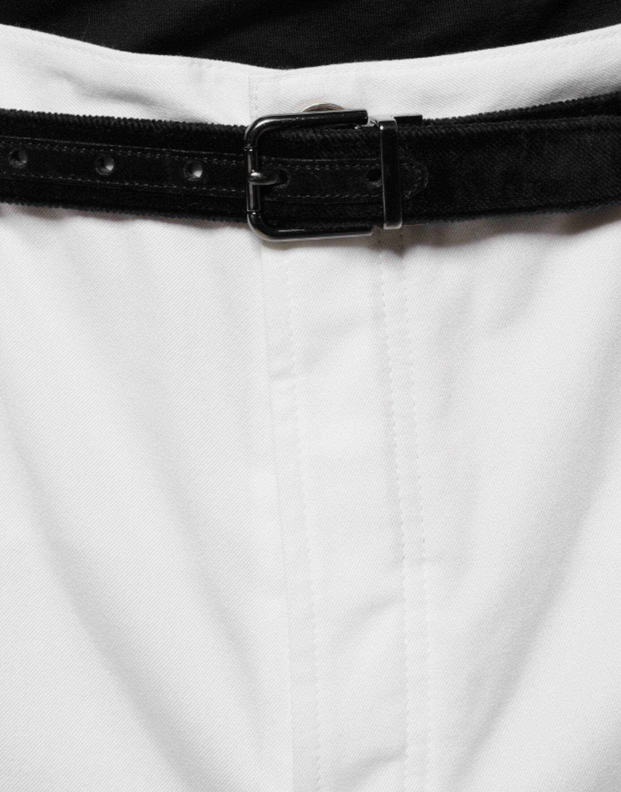 Brunello Cucinelli White Cotton Men's Tapered Dress Pants