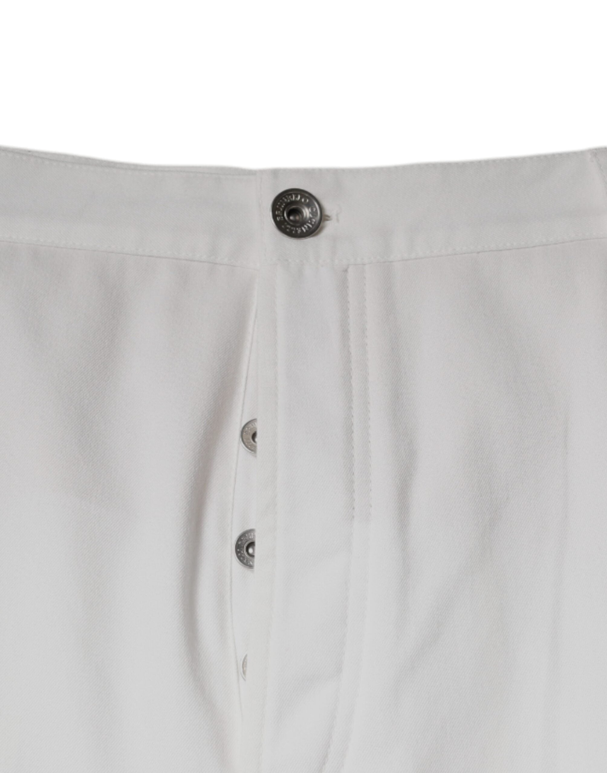 Brunello Cucinelli White Cotton Men's Tapered Dress Pants