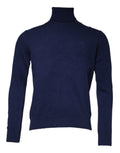 Dolce & Gabbana Blauer Wollstrick-Rollkragenpullover