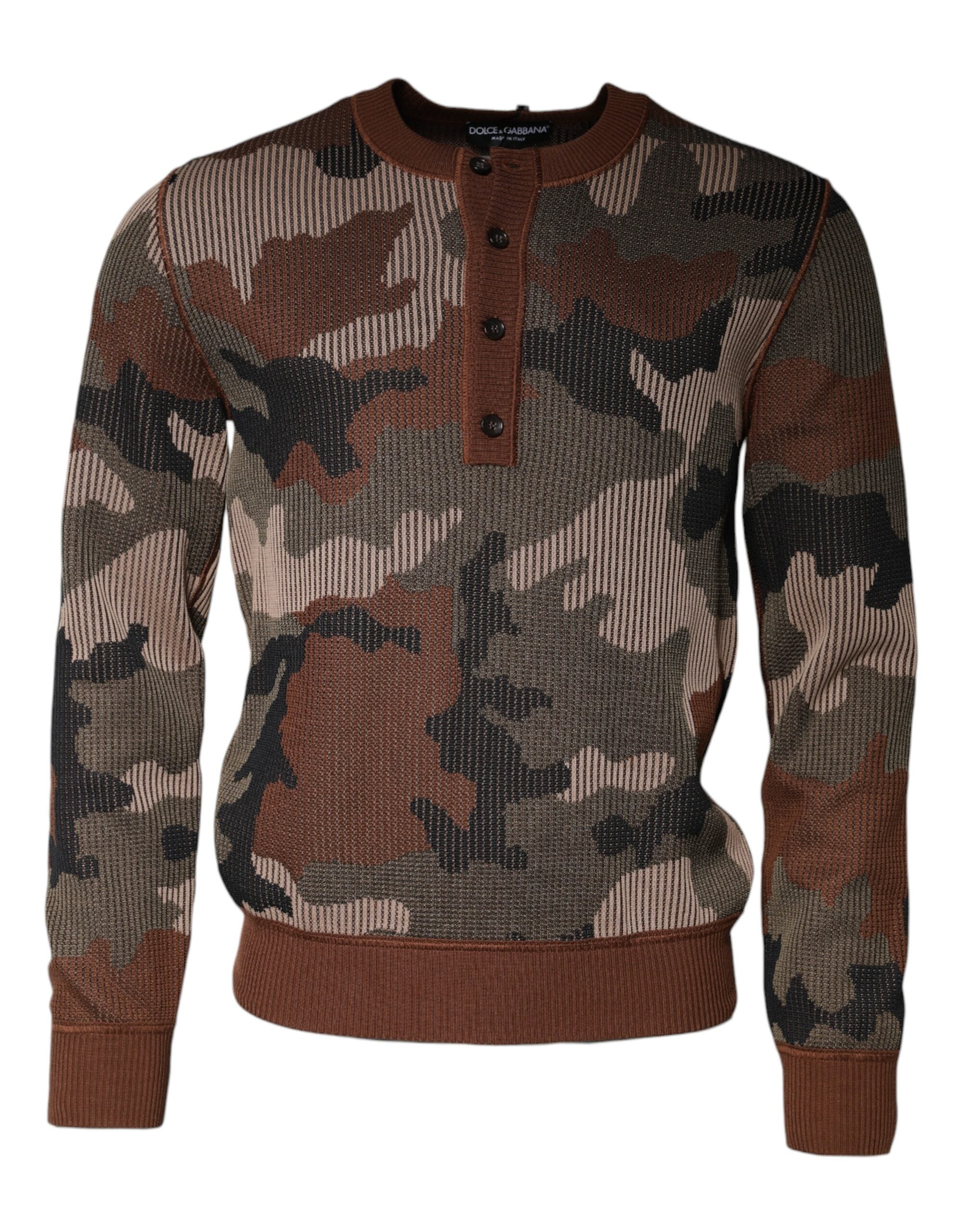 Dolce & Gabbana Multicolor Camouflage Men's Jumper Sweater