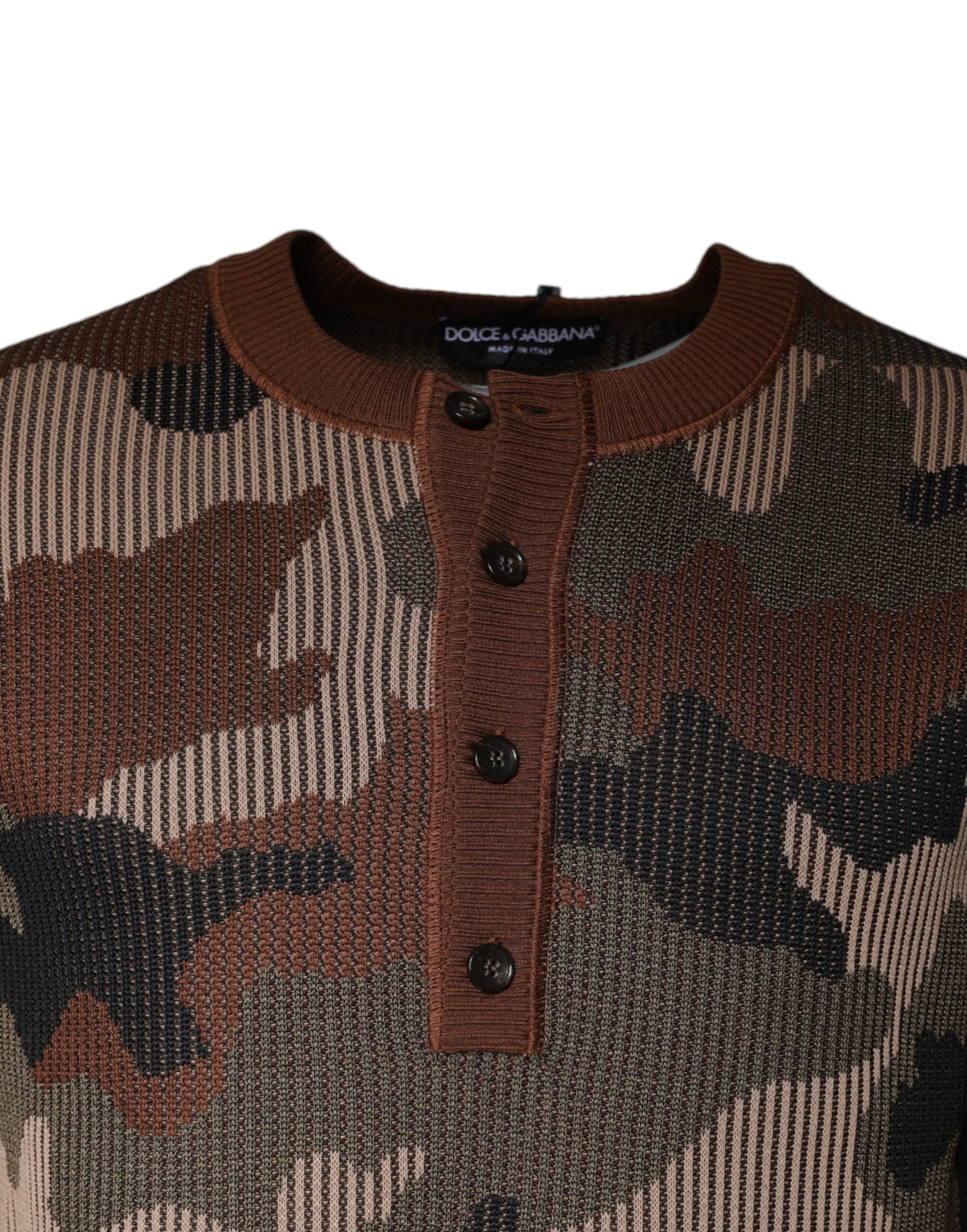 Dolce & Gabbana Multicolor Camouflage Men's Jumper Sweater