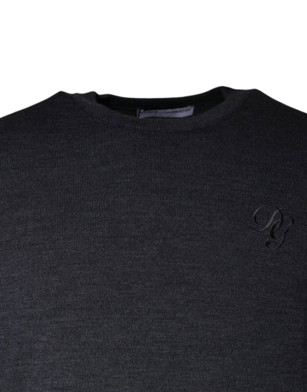 Dolce & Gabbana Dark Grey Wool Crew Neck Sweater