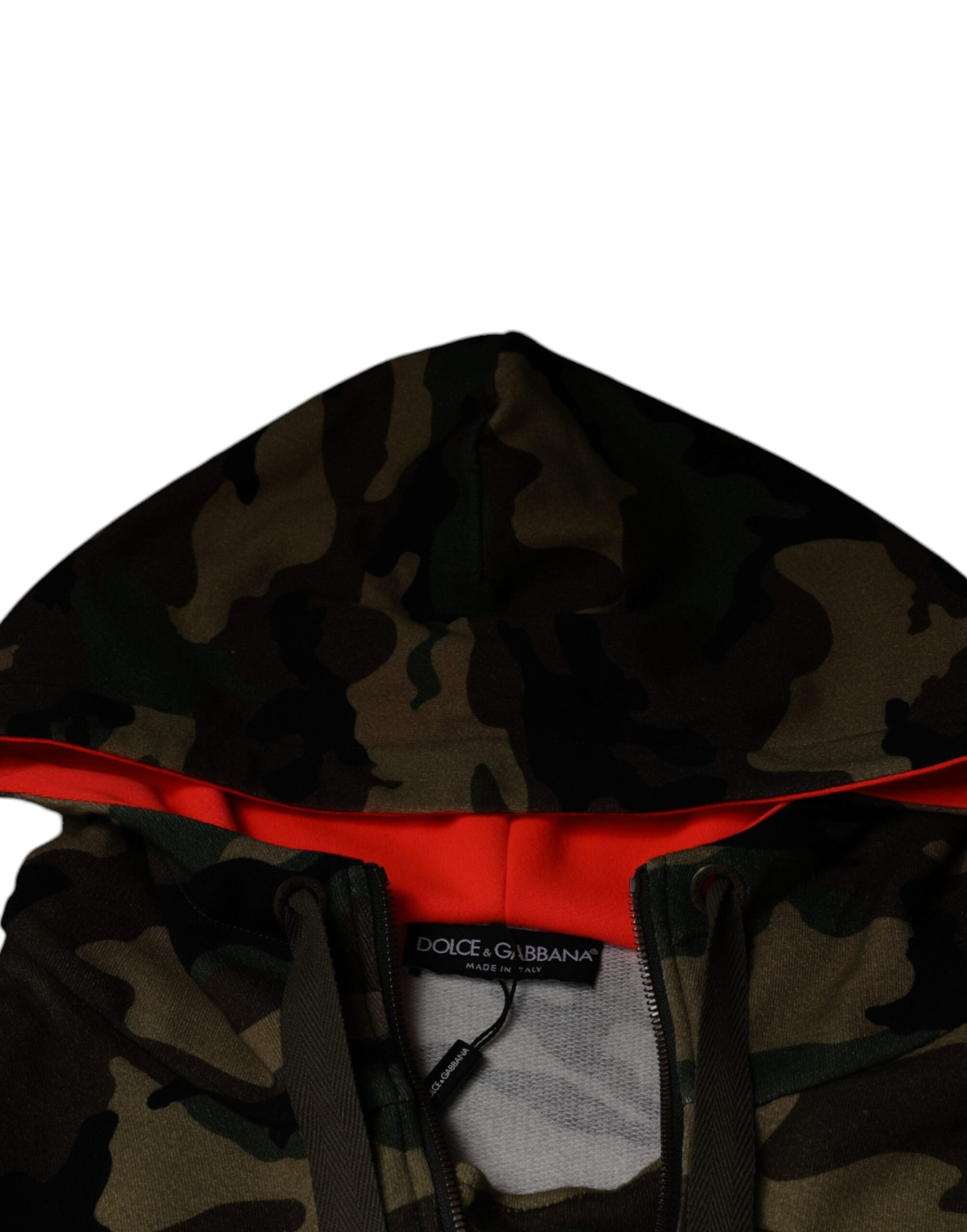 Dolce & Gabbana Multicolor Camouflage Hooded Men's Sweatshirt Pullover