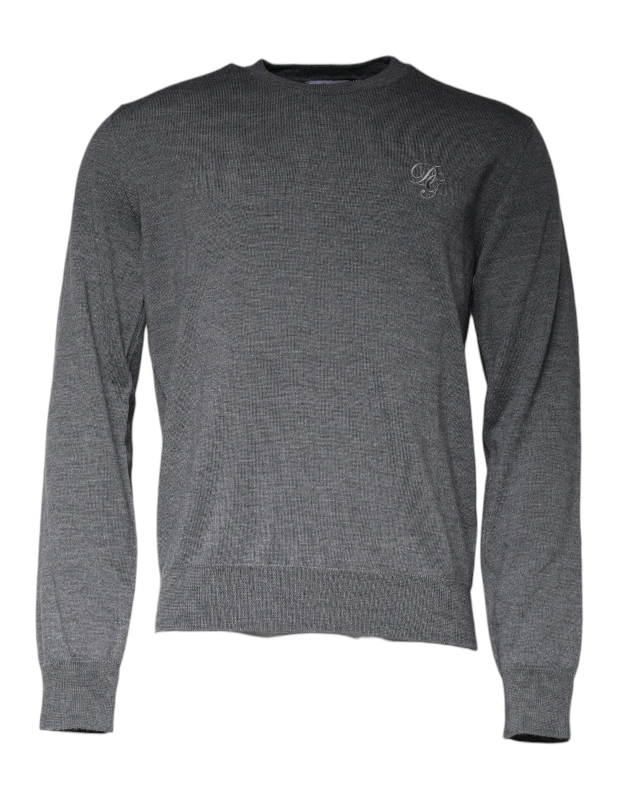 Dolce & Gabbana Dark Grey Wool Crew Neck Sweater