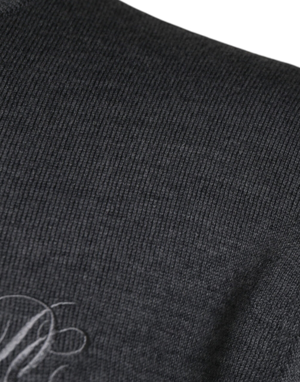 Dolce & Gabbana Dark Grey Wool Crew Neck Sweater